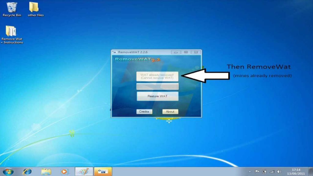 RemoveWAT Activator Features